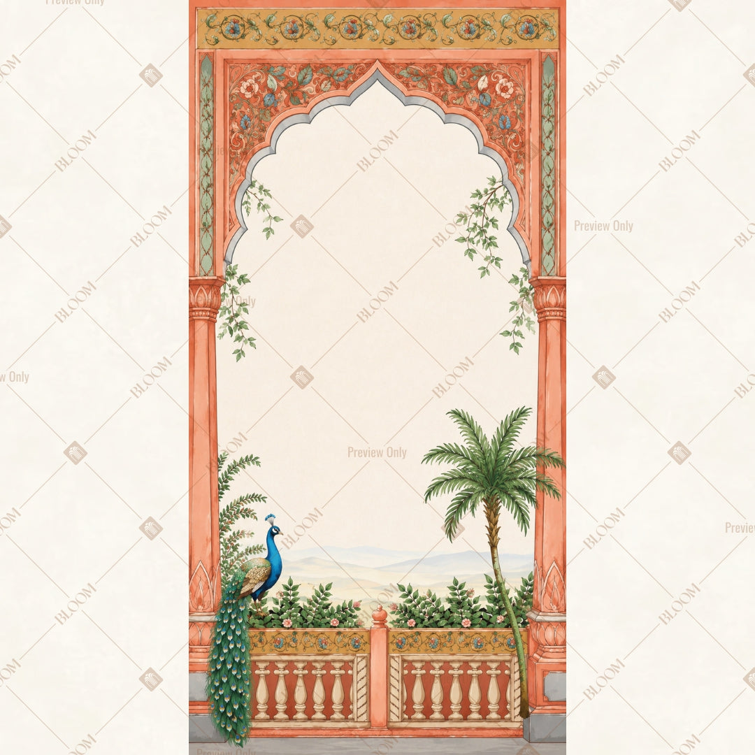 Palace Balcony Arch Vertical Backdrop