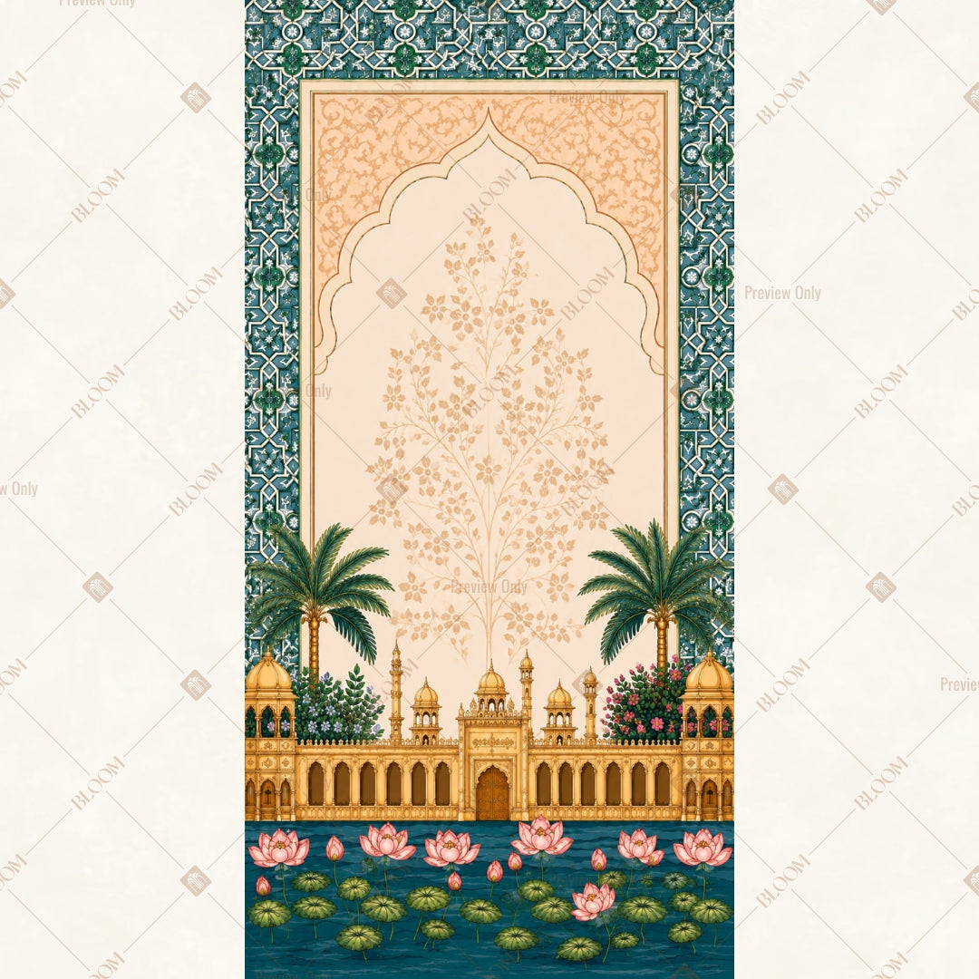 Golden Palace Reflection Vertical Backdrop