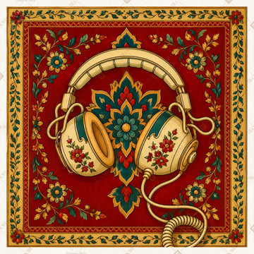 Heritage Paisley Folk Pattern Square Backdrop