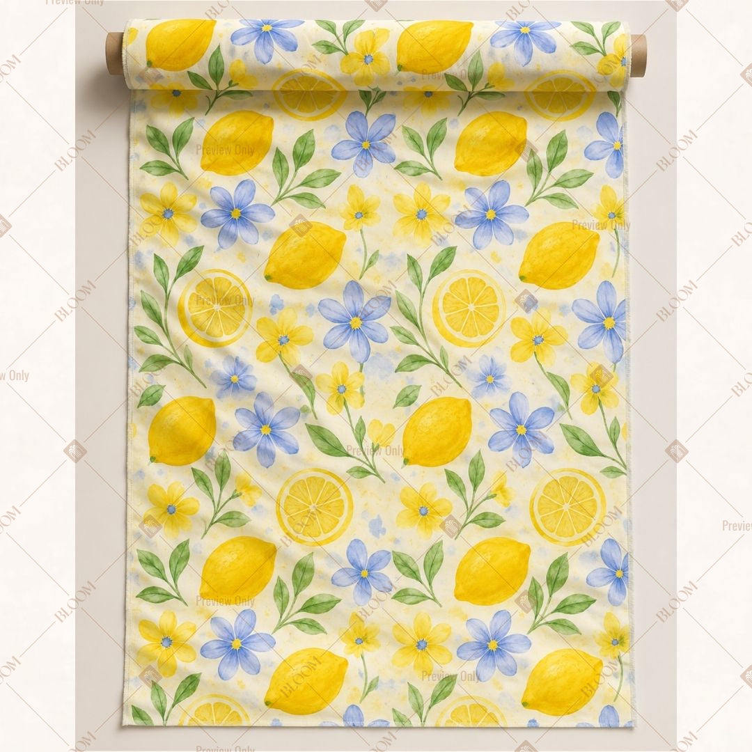 Lemon Print Fabric Pack of 25