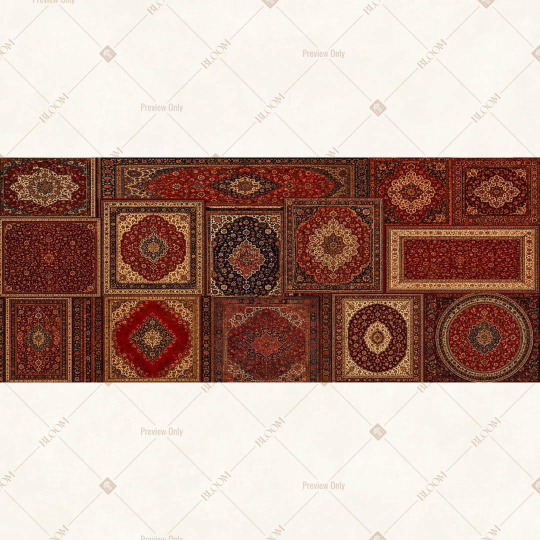 Vintage Persian Carpet Border Wide Backdrop