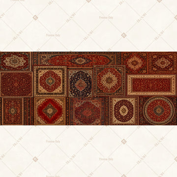 Vintage Persian Carpet Border Wide Backdrop