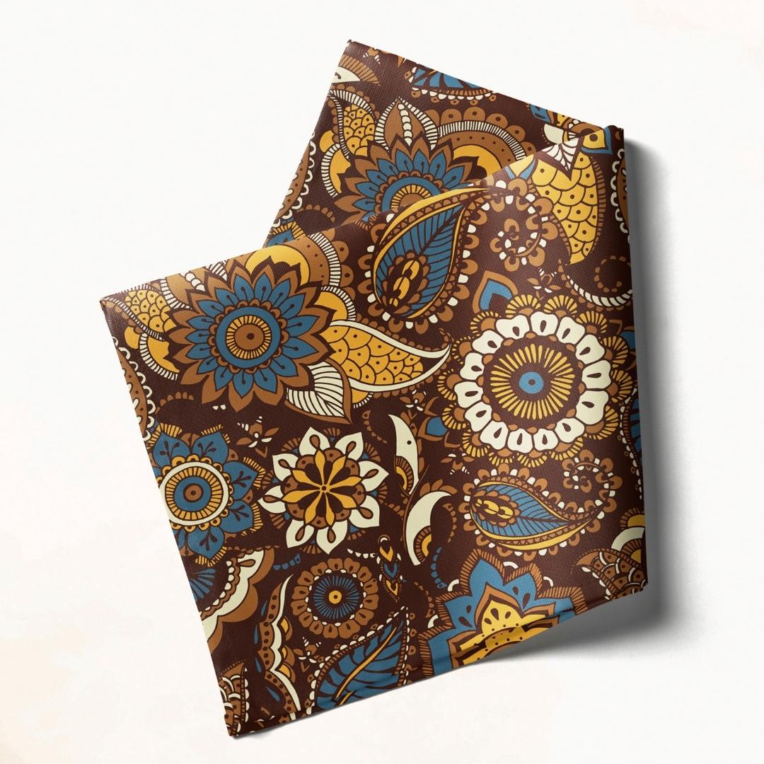 Brown Paisley Floral: Napkins 18" X 18" - Pack Of 20