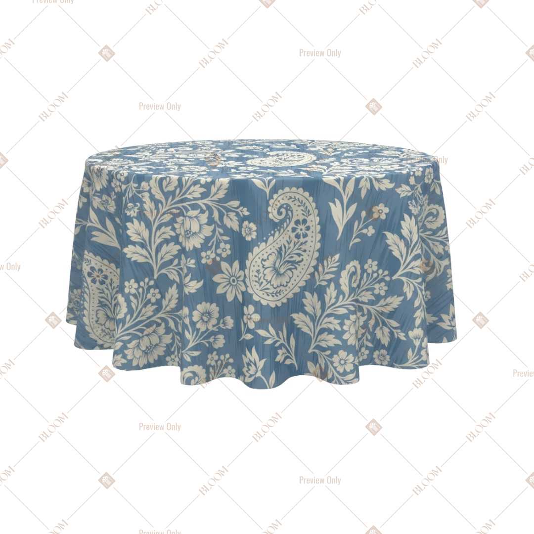 Blue Paisley Damask Table Cover Pack Of 6