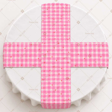 Pink Gingham Check Table Runner Pack Of 12