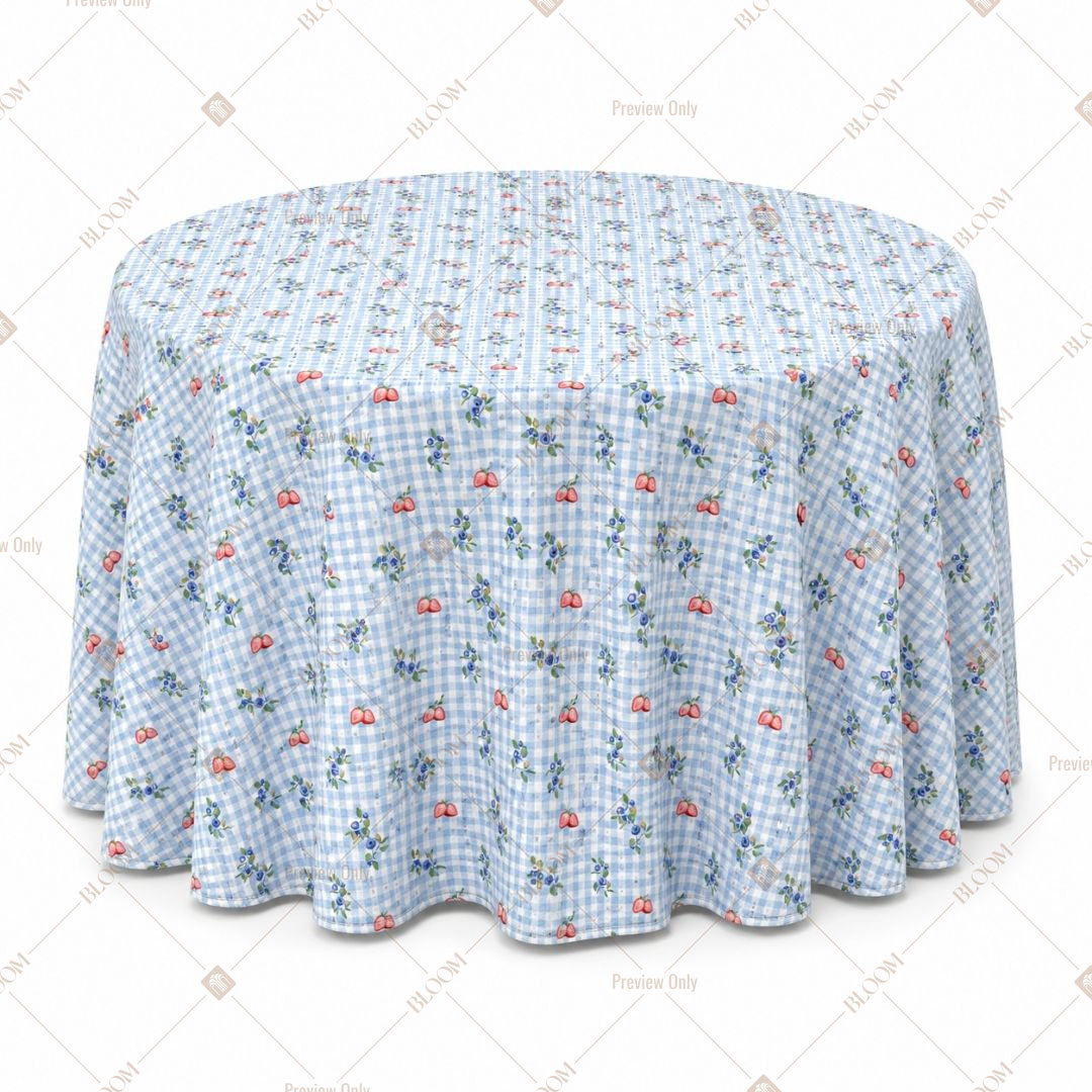 Blue Check Table Cover Pack Of 6