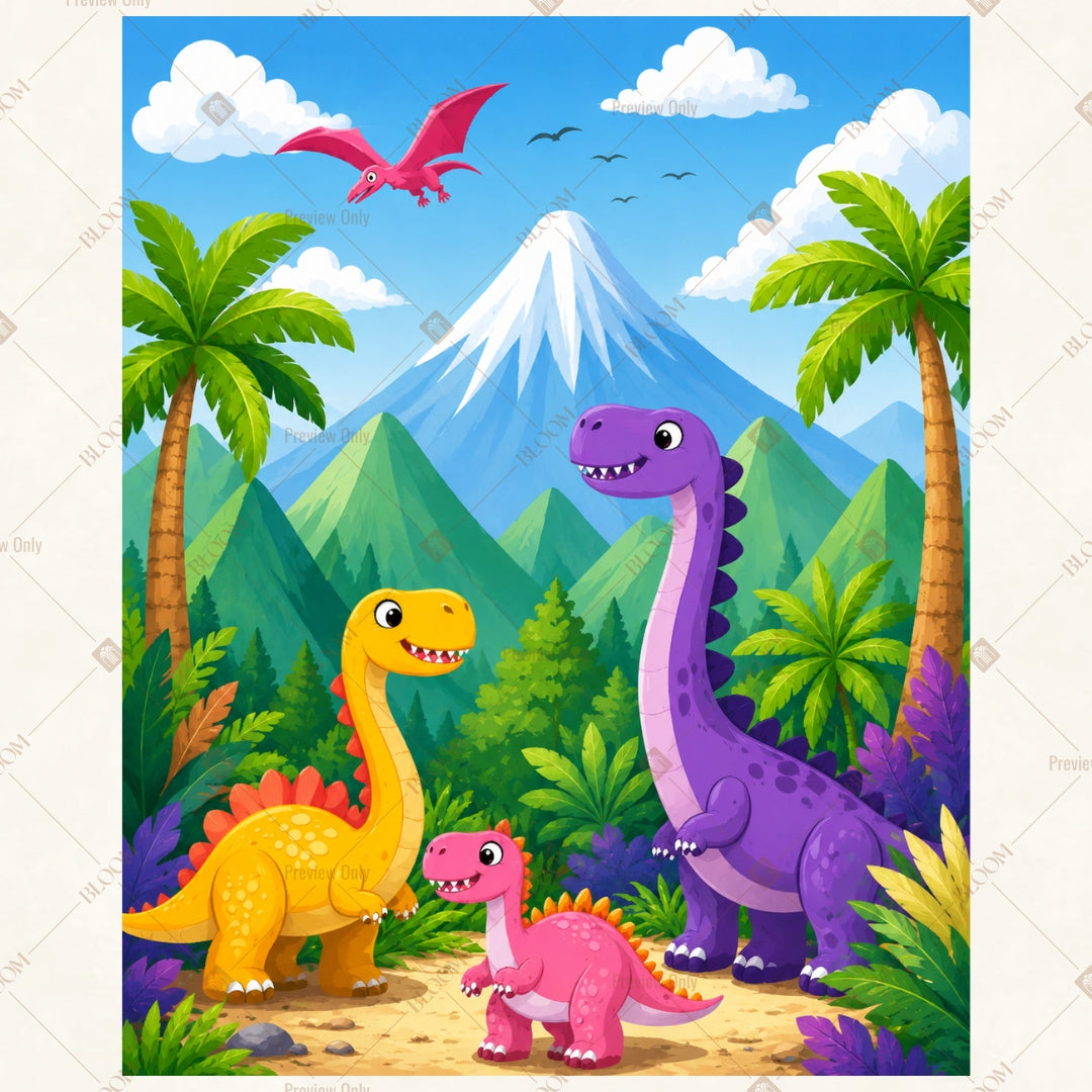 Dinosaur Adventure Portrait Rectangle Backdrop