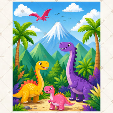Dinosaur Adventure Portrait Rectangle Backdrop