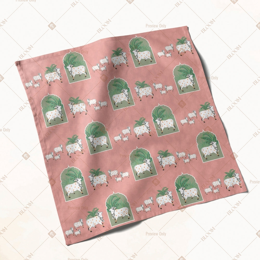 Pink Tea Cup Pattern Napkin Pack of 20