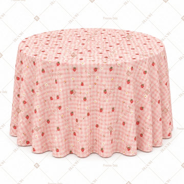 Peach Check Table Cover Pack Of 6