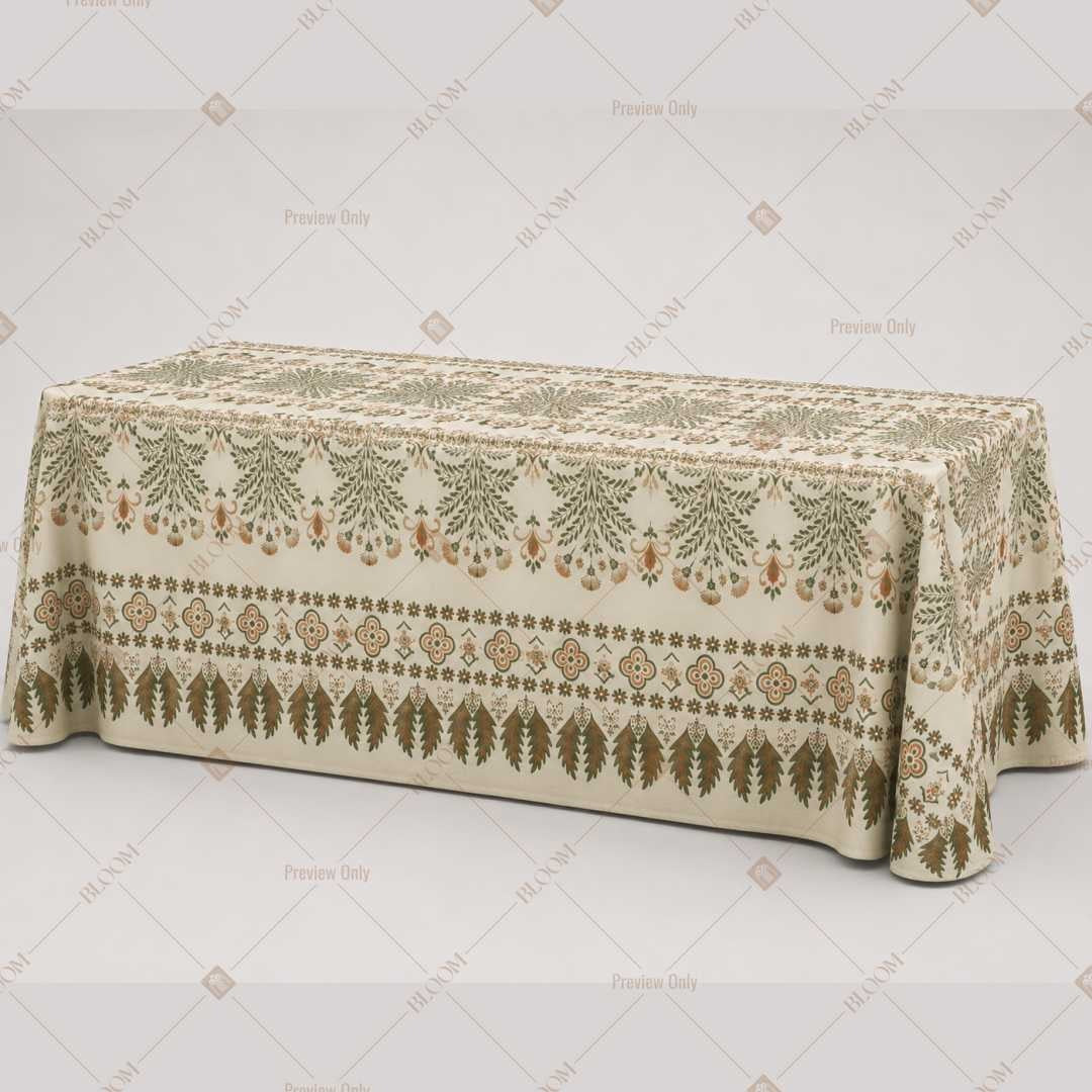 Ivory Botanical Border Table Cover Pack Of 6