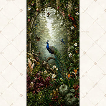 Mystical Peacock Woodland Vertical Backdrop