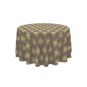 Golden Mosaic Motif Round Table Cover - Pack Of 6