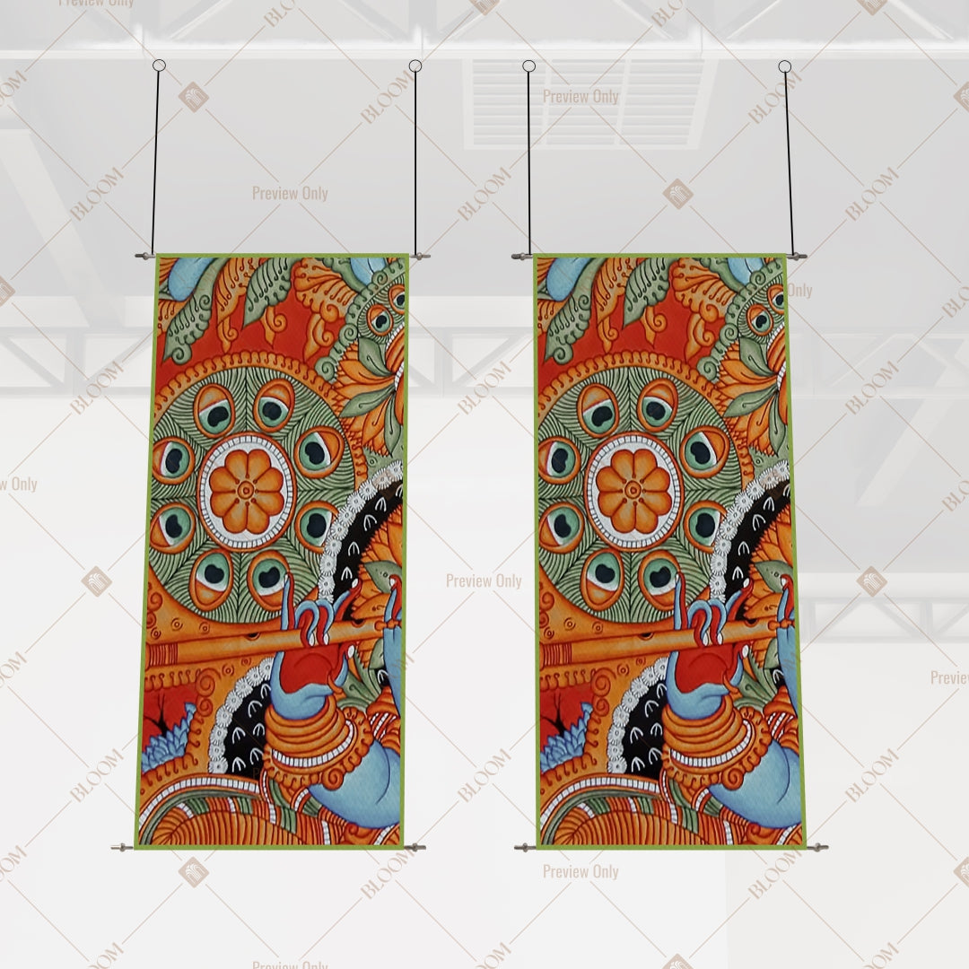 Paisley Peacock Hanging Scroll