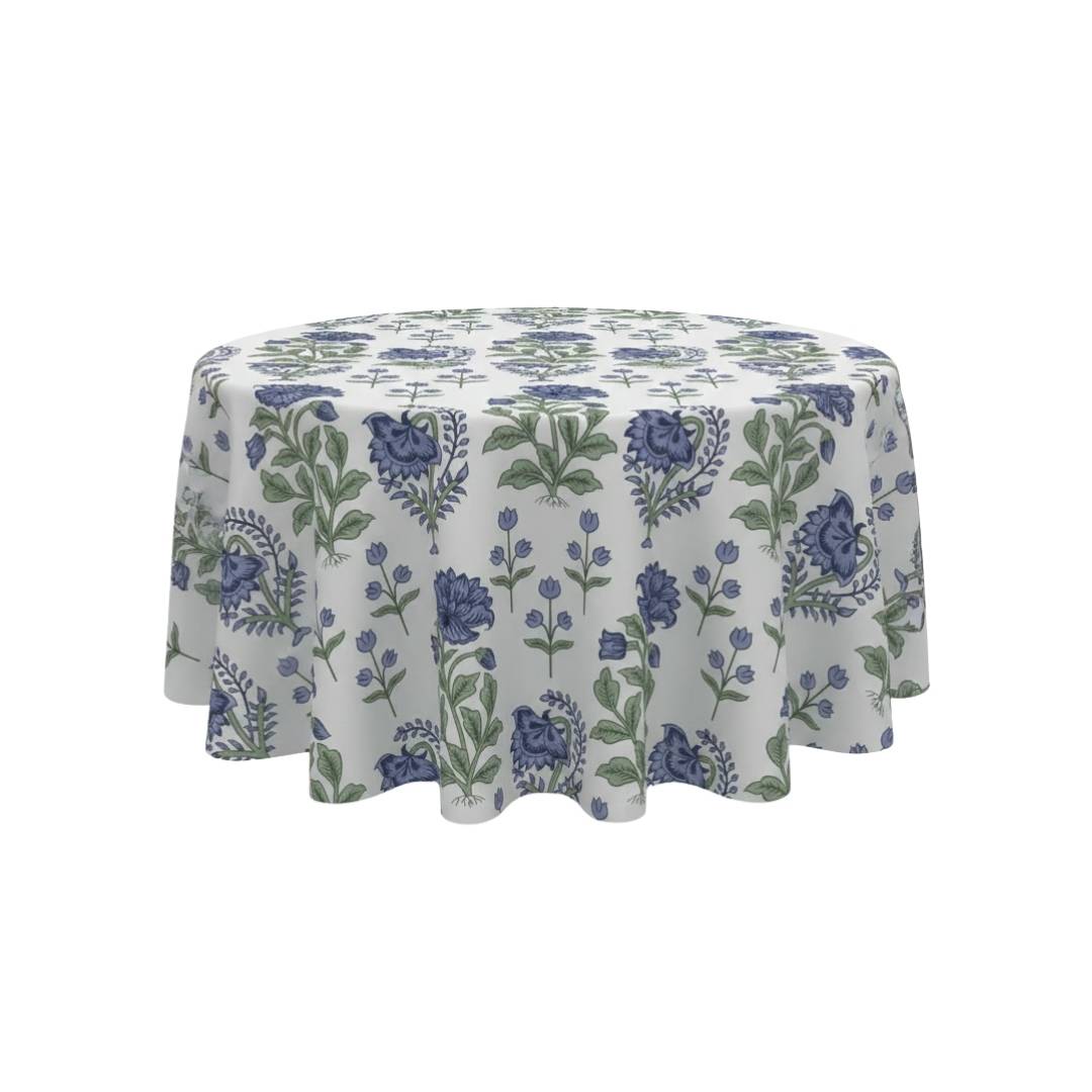 Blue Meadow Botanical Round Table Cover - Pack Of 6