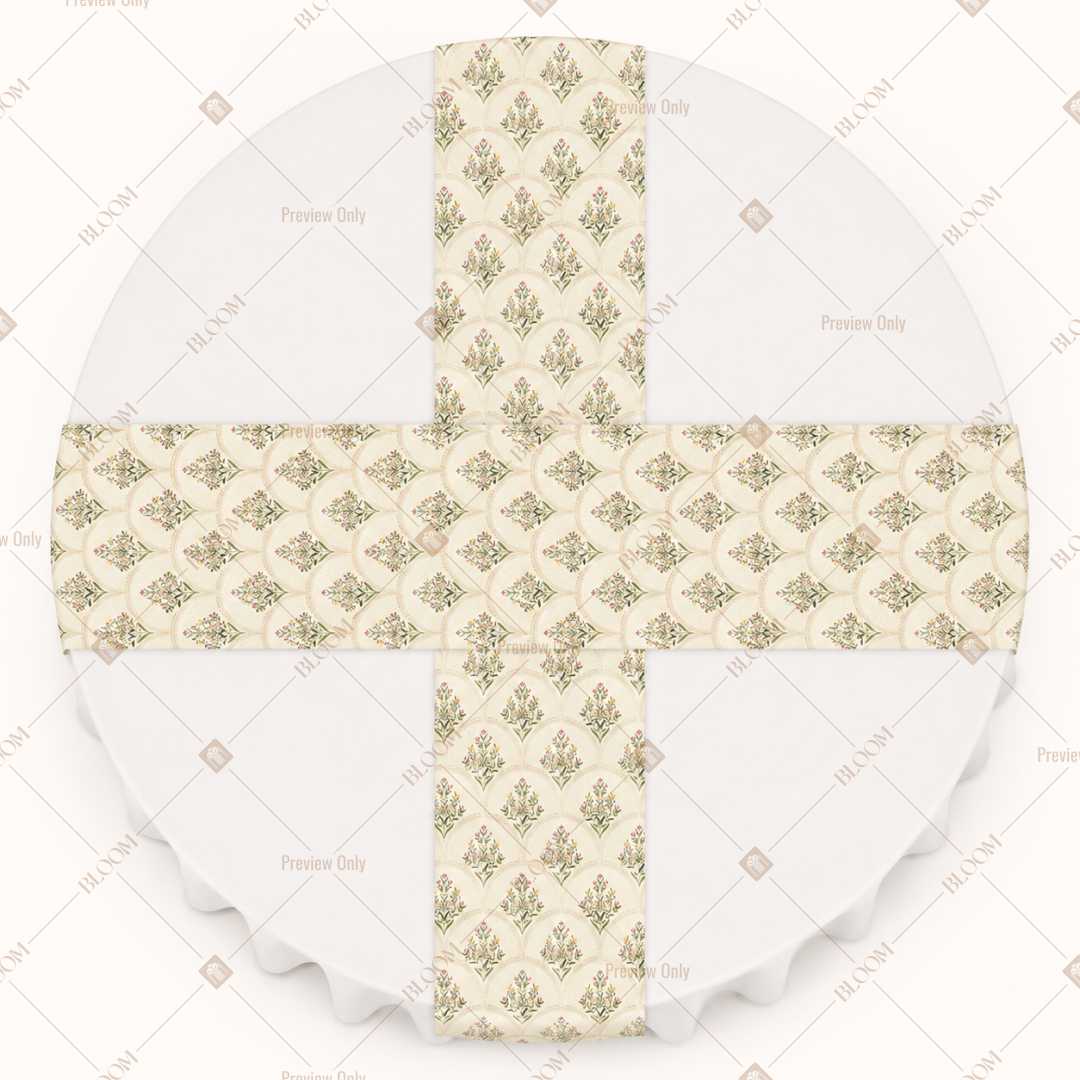 Ivory Gold Trellis Table Runner Pack Of 12