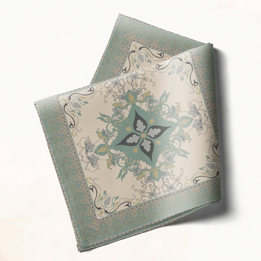 Mint Green Ornamental Border: Napkins 18" X 18" - Pack Of 20