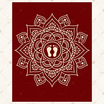 Red Mandala Pattern Portrait Rectangle Backdrop