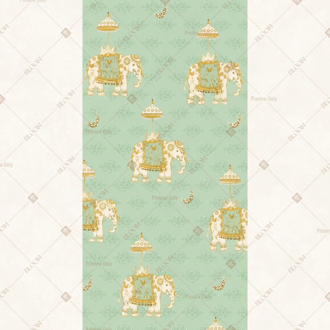 Vintage Elephant Toile Pattern Vertical Backdrop