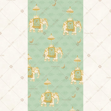 Vintage Elephant Toile Pattern Vertical Backdrop