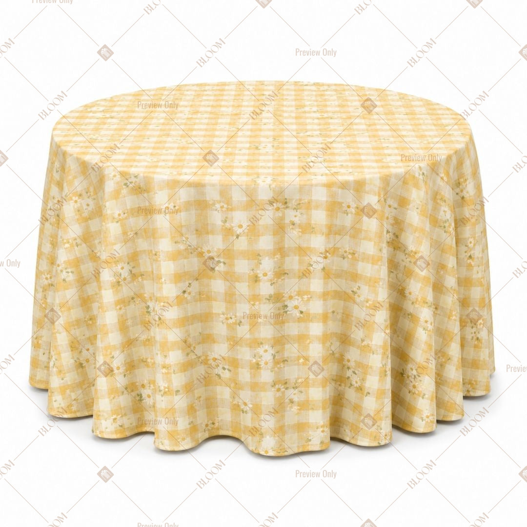 Yellow Gingham Table Cover Pack Of 6