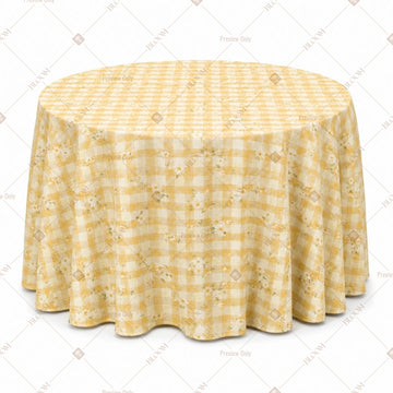 Yellow Gingham Table Cover Pack Of 6
