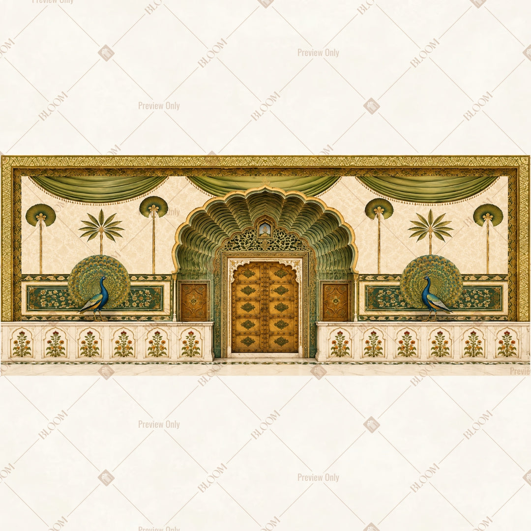 Heritage Palace Gate Border Wide Backdrop