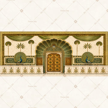 Heritage Palace Gate Border Wide Backdrop