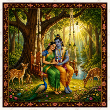 Krishna Forest Swing Square Backdrop