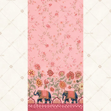 Pink Floral Elephant Vertical Backdrop