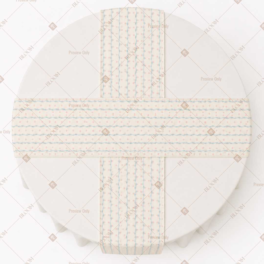 Ivory Pinstripe Table Runner Pack Of 12
