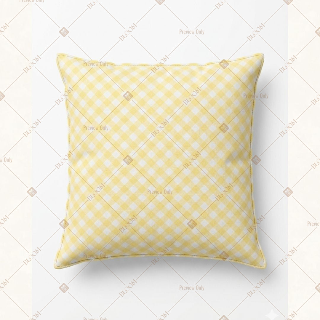 Yellow Diamond Pattern Cushion Cover Pack of 12