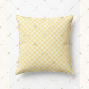 Yellow Diamond Pattern Cushion Cover Pack of 12