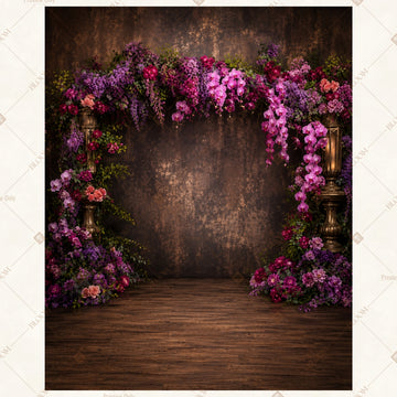 Purple Floral Tunnel Portrait Rectangle Backdrop