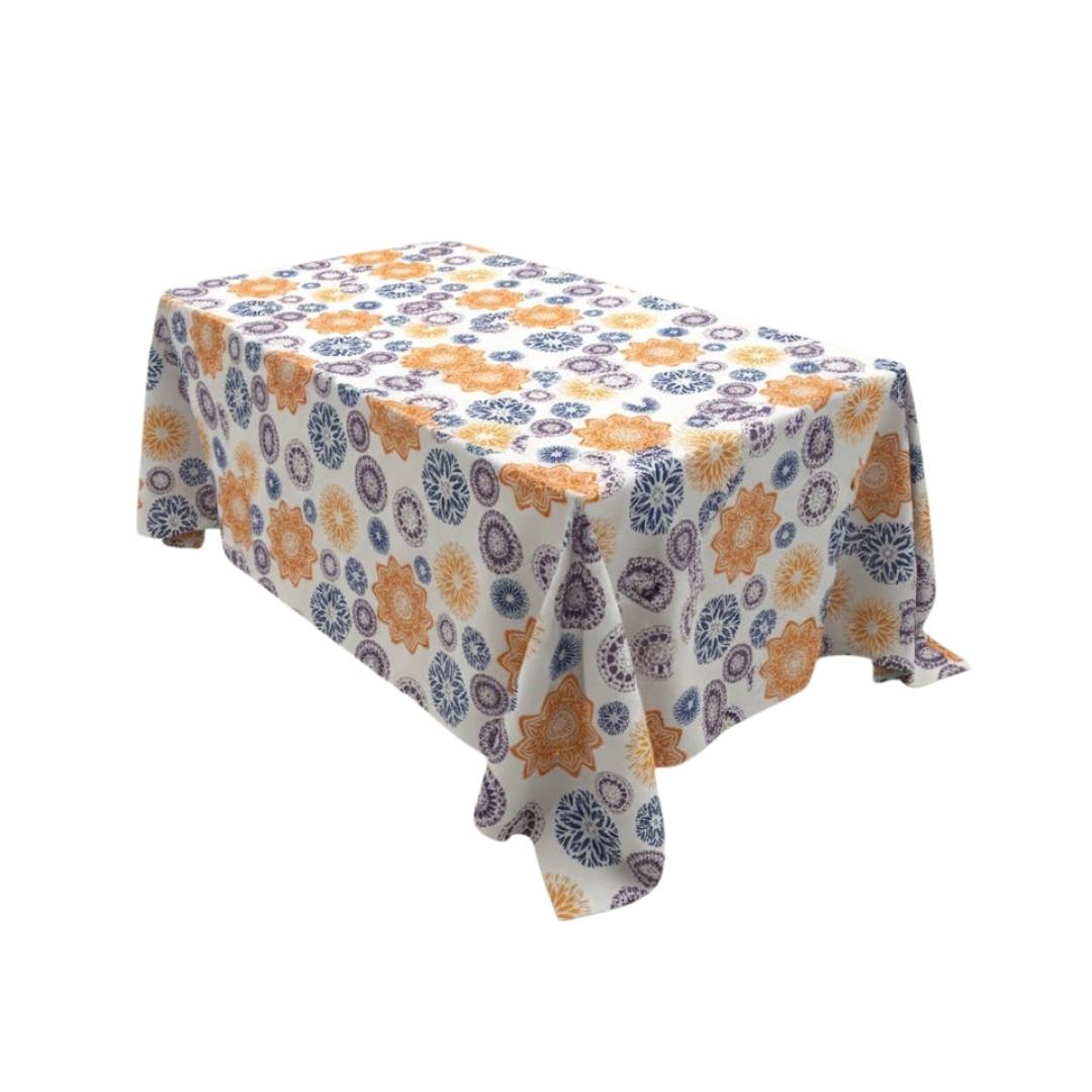 Orange Medallion Charm Rectangle Table Cover - Pack Of 6