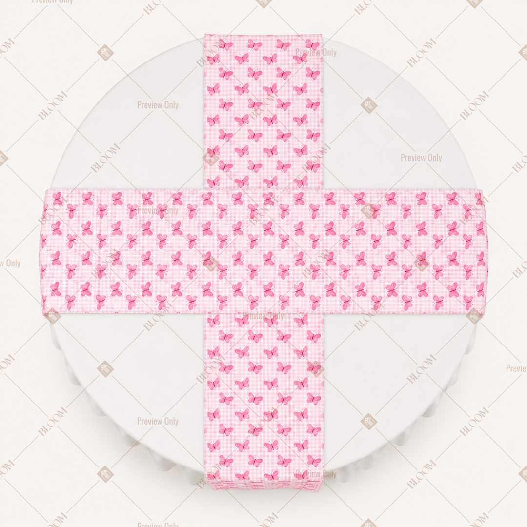 Pink Gingham Table Runner Pack Of 12