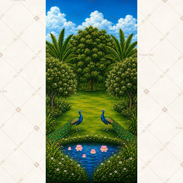 Royal Peacock Garden Vertical Backdrop