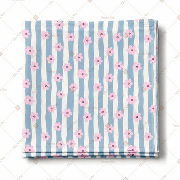 Pink Vertical Stripe Floral Pattern Design
