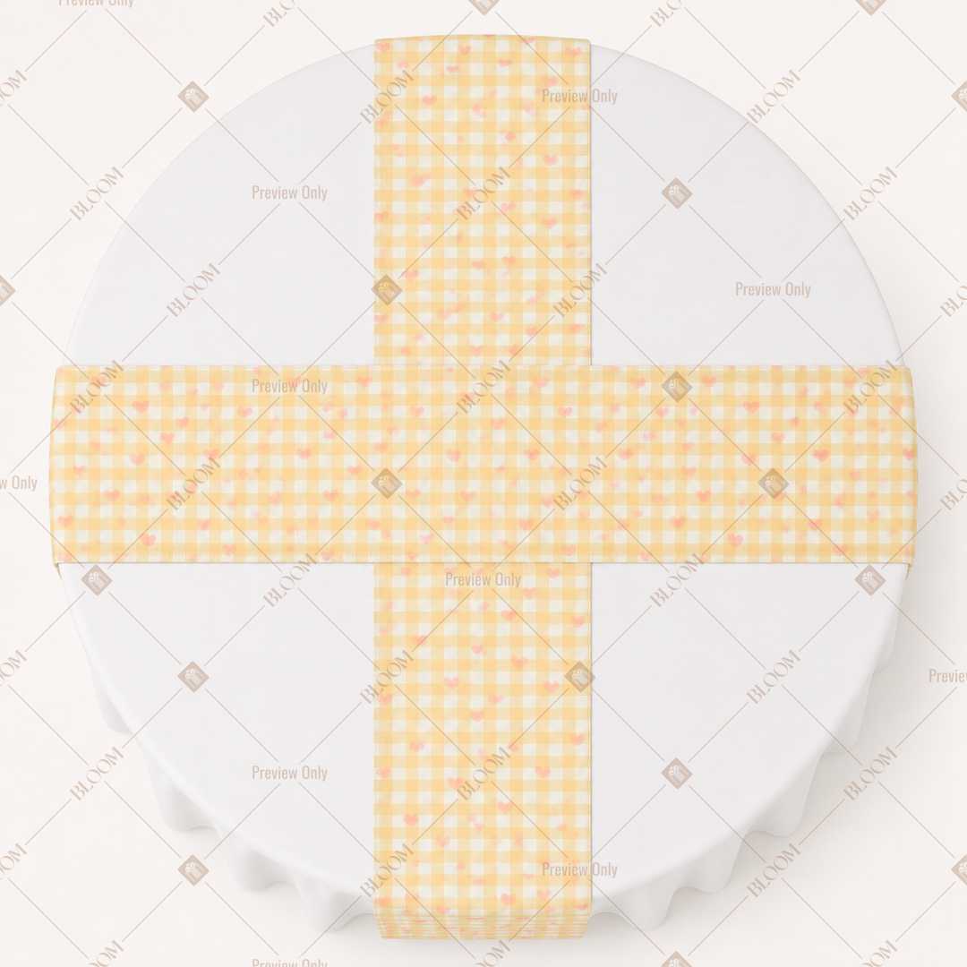 Yellow Gingham Table Runner Pack Of 12