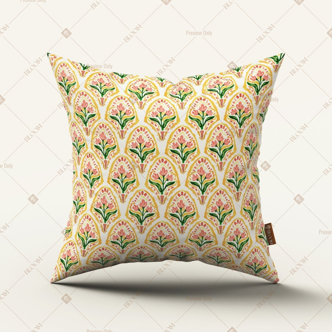 Beige Botanical Print Cushion Cover Pack of 12