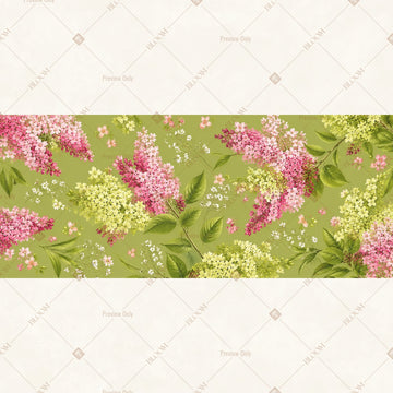 Pink Floral Vine Border Wide Backdrop