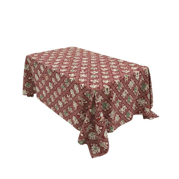 Red Heritage Block Rectangle Table Cover - Pack Of 6