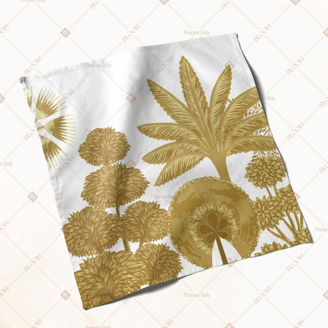 Gold Botanical Leaf Napkin Pack of 20