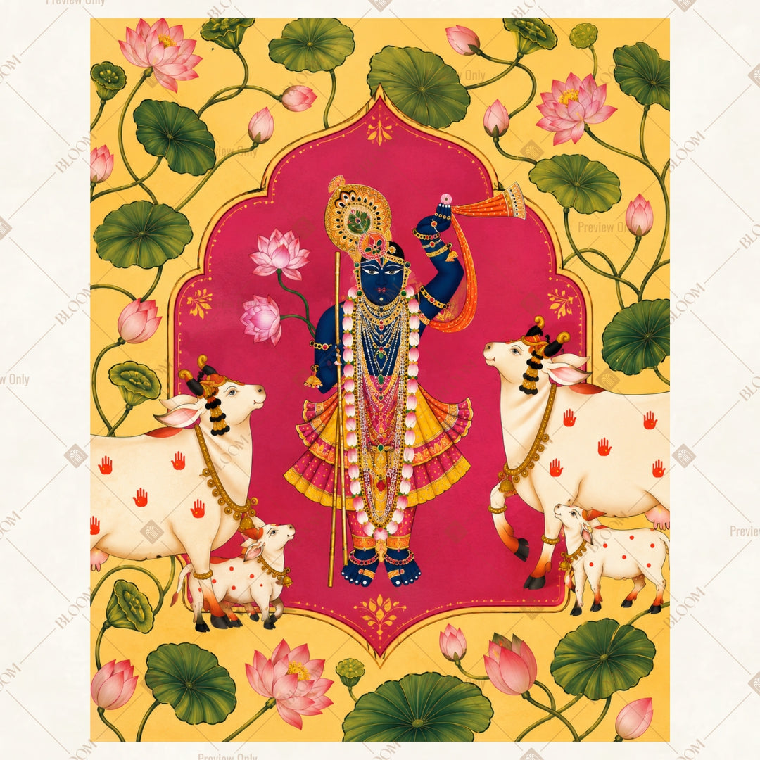 Floral Ganesha Portrait Rectangle Backdrop