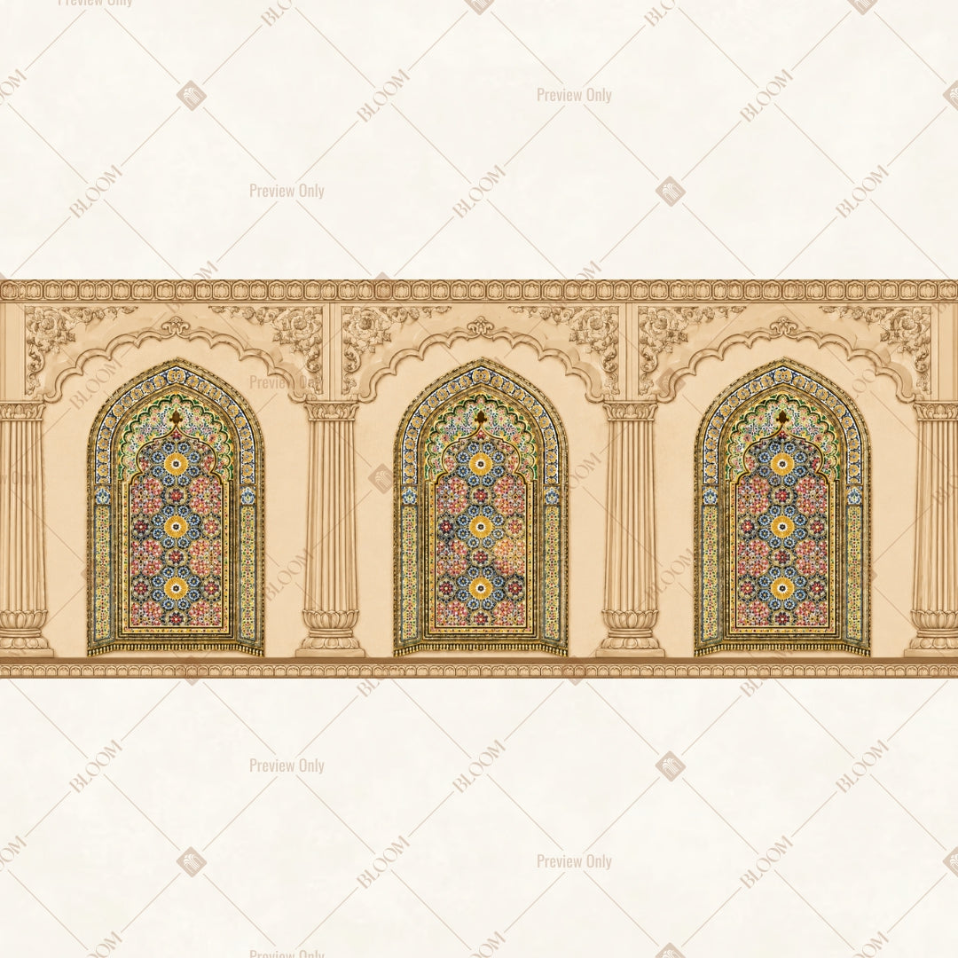 Heritage Palace Door Border Wide Backdrop
