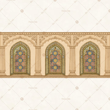 Heritage Palace Door Border Wide Backdrop
