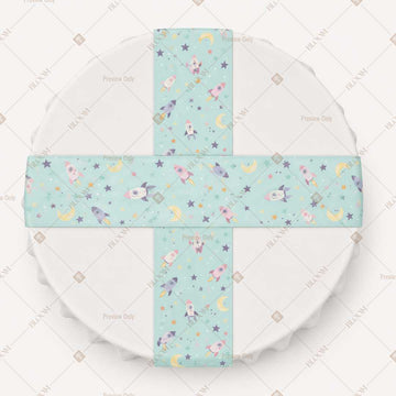 Aqua Floral Sprig Table Runner Pack Of 12