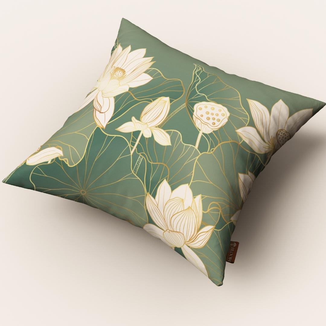 Lotus Serenity Green: Cushion Cover - Pack of 12