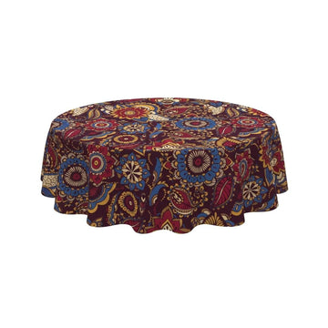 Maroon Boho Medallion Round Table Cover - Pack Of 6