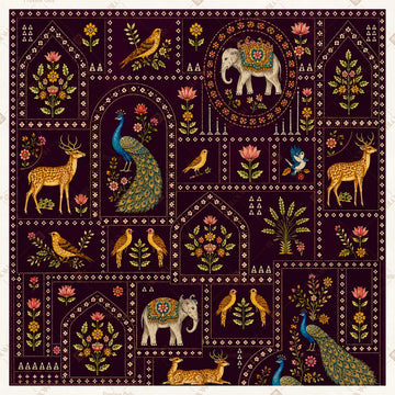 Royal Folk Art Textile Square Backdrop